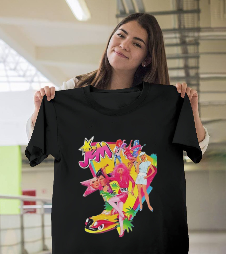 Jem 80s Cartoon Band Pop Music Star Singer Fashion Aesthetic Retro Characters T-Shirt