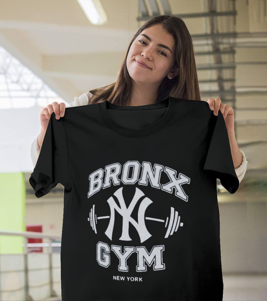 New York Yankees Bronx Gym Fitness Training Barbell T-Shirt