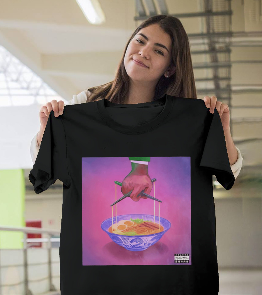 Parental Advisory Explicit Content Ramen Puppet Master Japanese Noodles Bowl T-Shirt