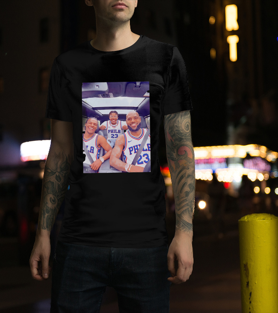 Phila 23 Lebron James Bronny James Philadelphia 76Ers Team Jersey T-Shirt