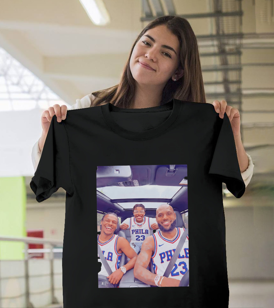 Phila 23 Lebron James Bronny James Philadelphia 76Ers Team Jersey T-Shirt