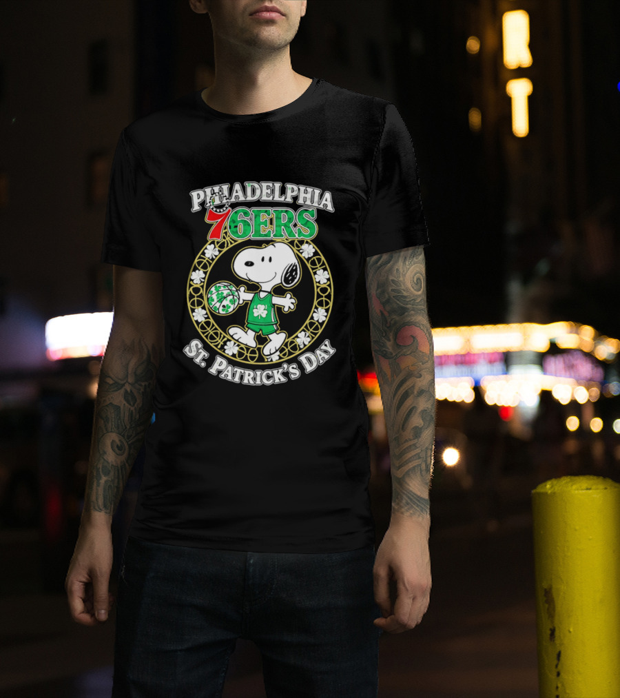Philadelphia 76ers Snoopy St Patrick's Day Holiday 2026 T-Shirt