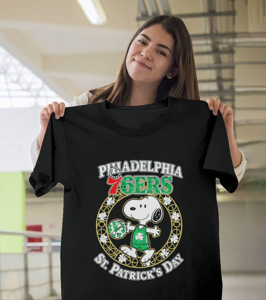 Philadelphia 76ers Snoopy St Patrick's Day Holiday 2026 T-Shirt