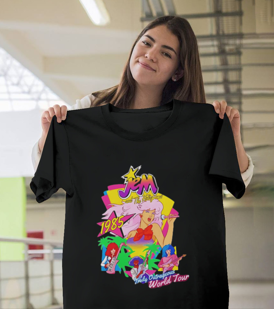 Jem And The Holograms 1985 Truly Outrageous World Tour Retro Concert Fan T-Shirt