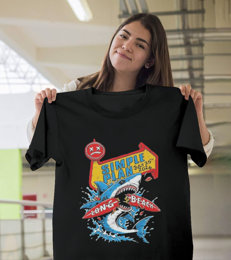 Simple Plan Shark Long Beach July 25 2026 T-Shirt
