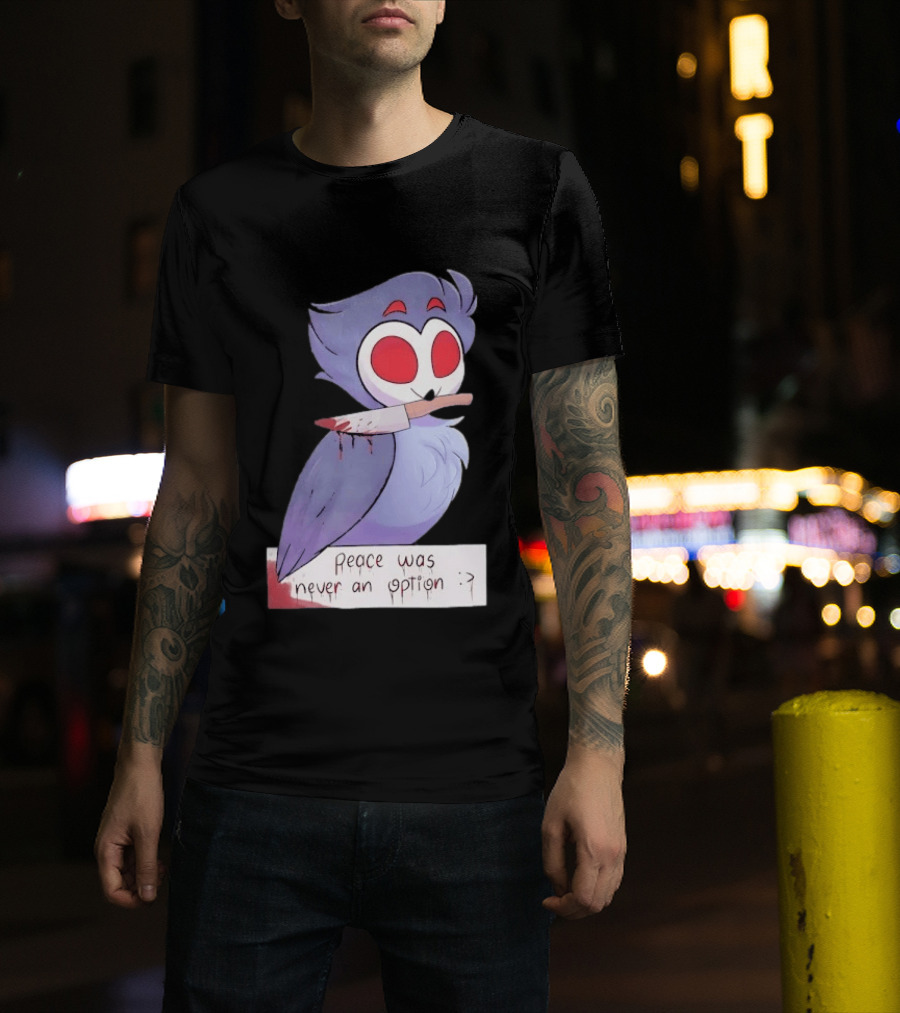 Stolas Helluva Boss Peace Was Never An Option Owl With Knife T-Shirt