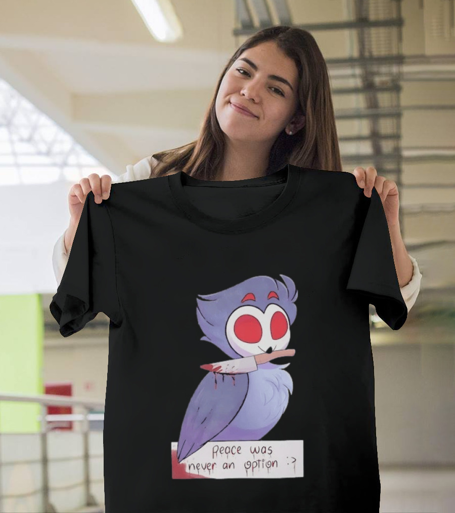 Stolas Helluva Boss Peace Was Never An Option Owl With Knife T-Shirt