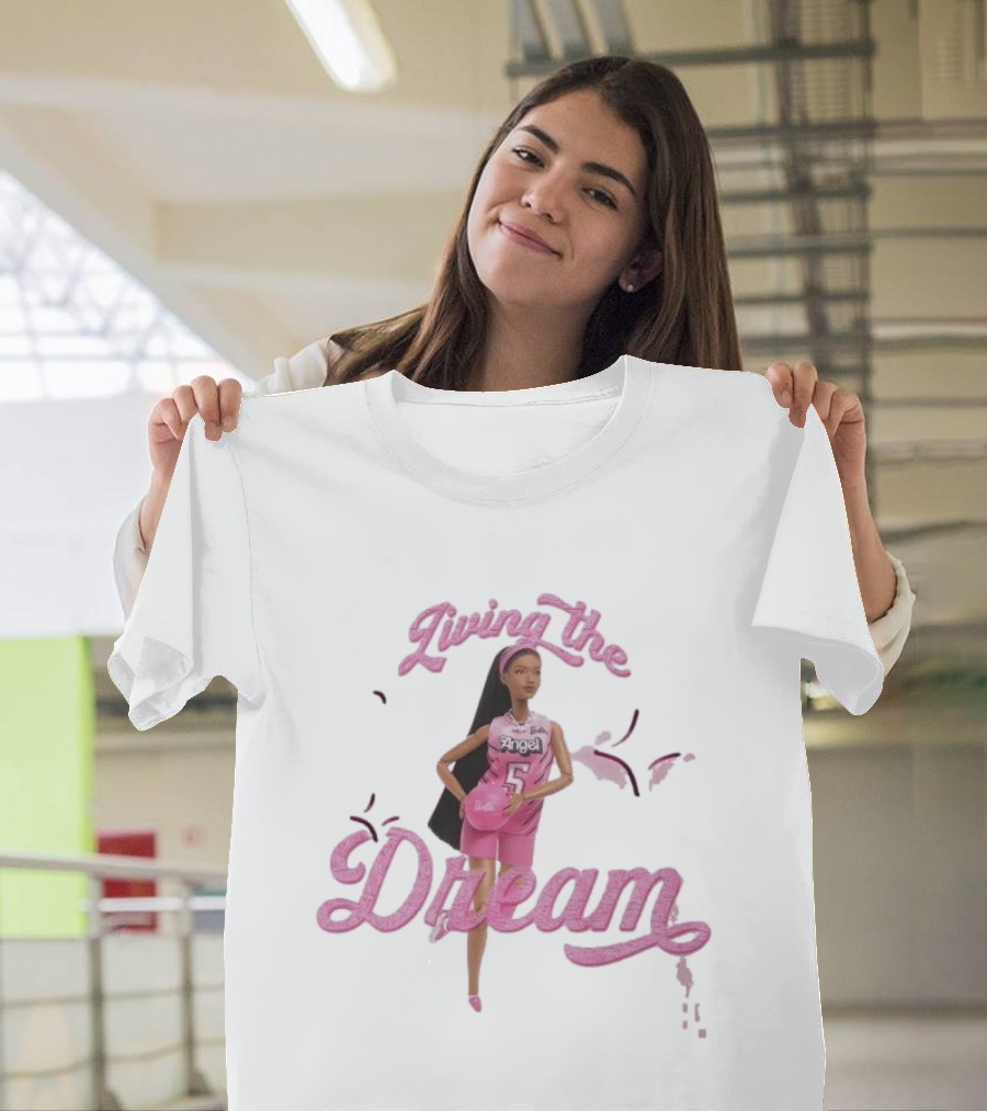 Living The Dream Barbie Angel 5 Basketball T-Shirt