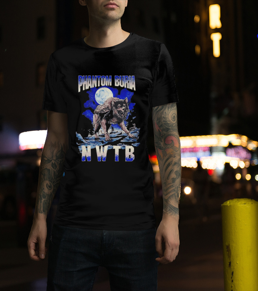 Phantom Burial NWTB Wolf And Snake Under Full Moon T-Shirt