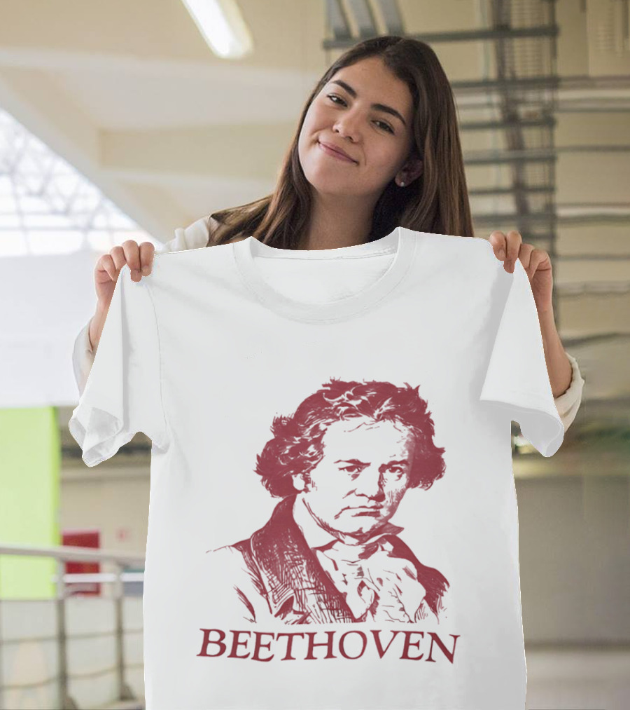 Beethoven Beethoven Classical Music Icon Bold Red T-Shirt