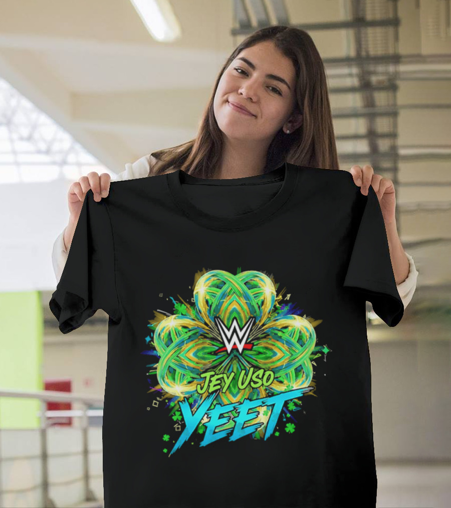 WWE Jey Uso Yeet St Patrick's Day 2026 Clover T-Shirt
