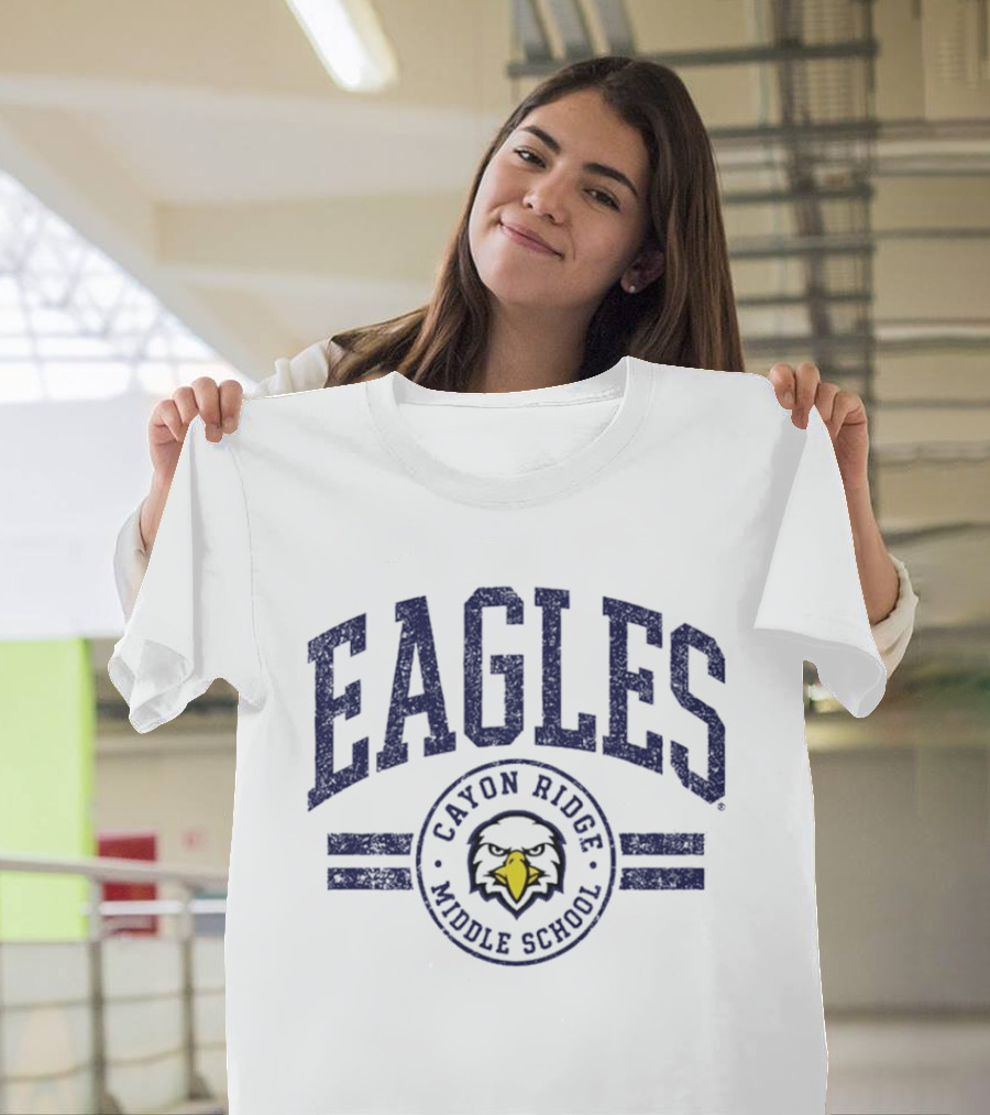 Canyon Ridge Middle School Eagles Trio Arc Lines T-Shirt