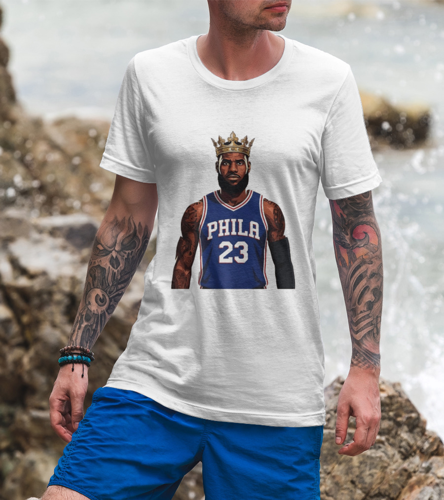 LeBron James #23 Philadelphia 76ers King Phila Basketball T-Shirt