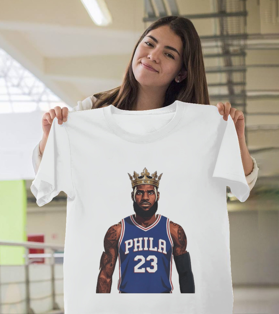 LeBron James #23 Philadelphia 76ers King Phila Basketball T-Shirt