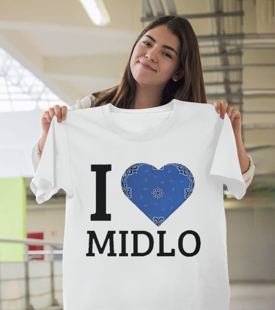 Midlo Love I Heart Blue Bandana T-Shirt