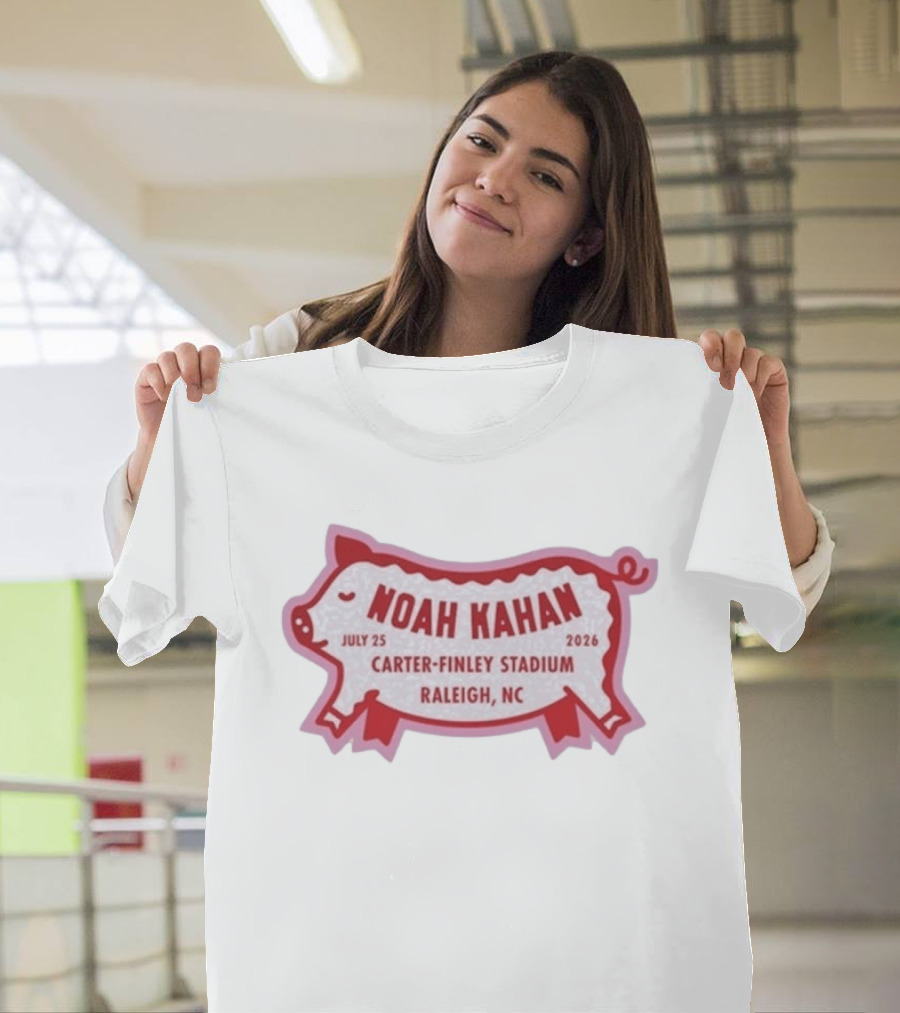 Noah Kahan July 25 2026 Carter Finley Stadium Raleigh NC Pig Motif T-Shirt