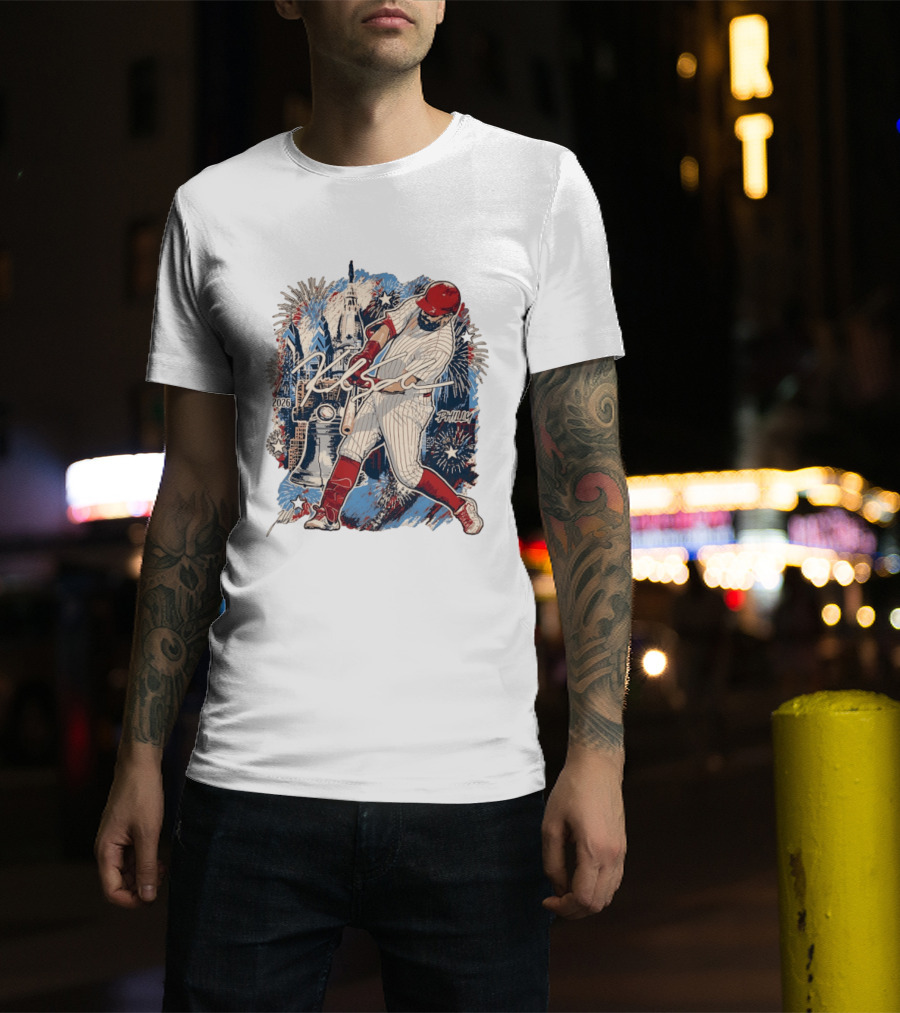 Philadelphia Phillies Kyle Schwarber 2026 MLB All Star Fireworks Philly Liberty Bell T-Shirt