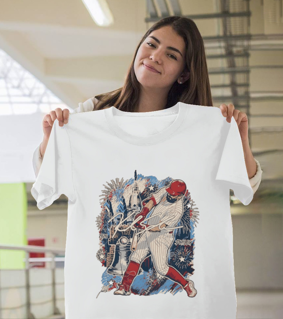 Philadelphia Phillies Kyle Schwarber 2026 MLB All Star Fireworks Philly Liberty Bell T-Shirt