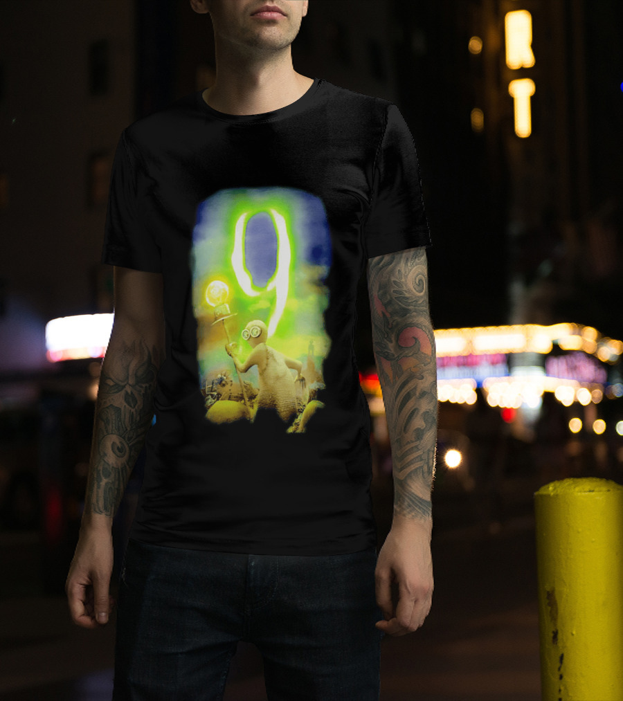 9 Movie Iconic Character With Light Bulb Staff And Gas Mask T-Shirt