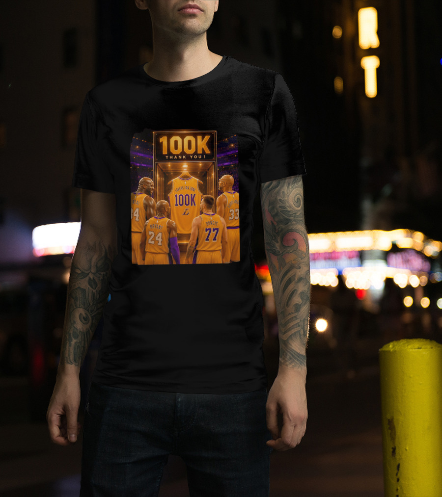 100K Thank You Lakers Fan Zone Players Shaq Kobe Abdul Jabbar T-Shirt
