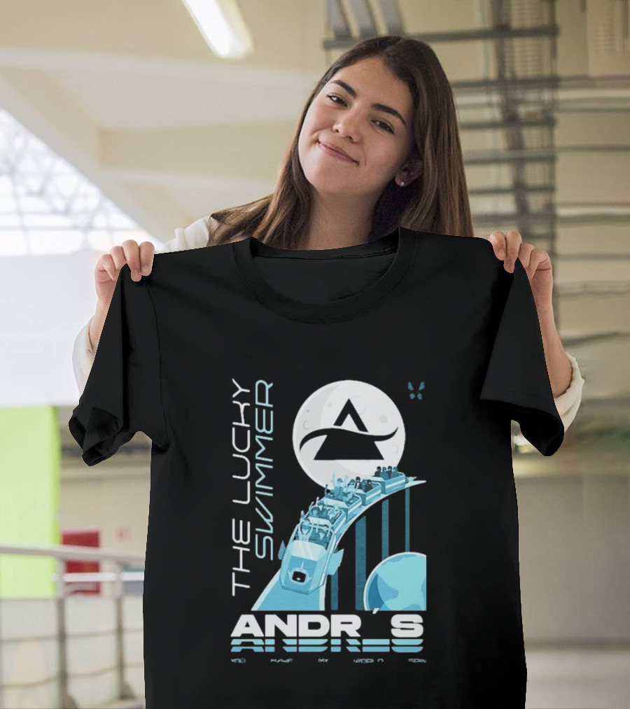 The Lucky Swimmer Andrés Roller Adventure Moon T-Shirt