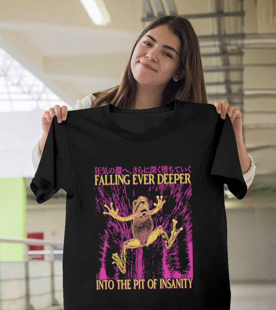 Falling Ever Deeper Into The Pit Of Insanity Frog Neon Burst Japanese T-Shirt