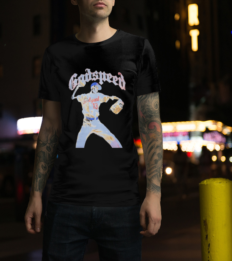 Godspeed Skeleton 13 Pitching Baseball Chicago Cubs T-Shirt