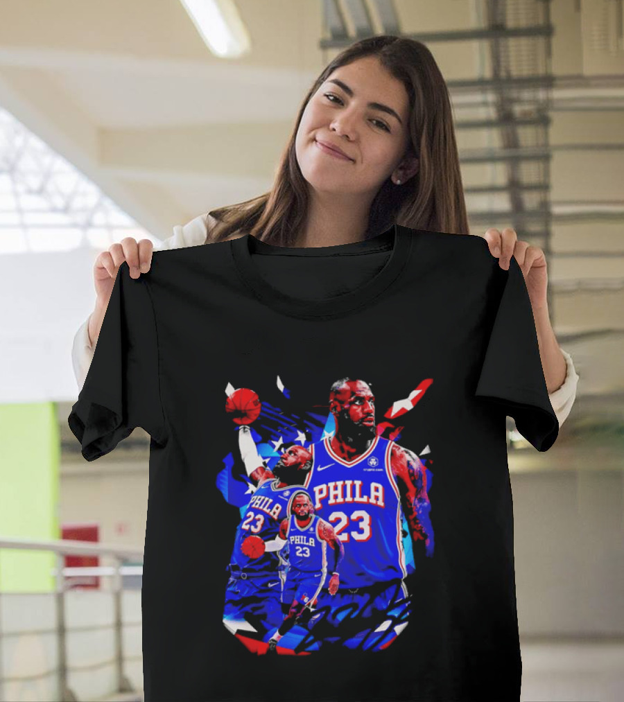 LeBron James Phila 23 Philadelphia 76ers Dunking Crypto Com T-Shirt