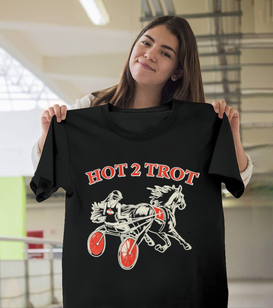 Hot 2 Trot Harness Racing Driver And Horse T-Shirt