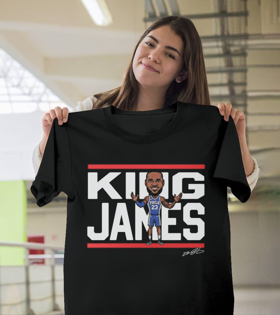 Philadelphia 76ers LeBron James 23 NBA King James Caricature T-Shirt