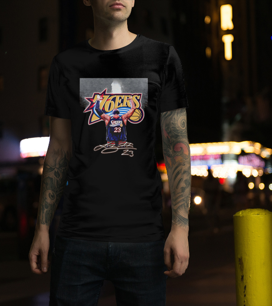 Philadelphia 76ers LeBron James Number 23 Basketball Celebration T-Shirt