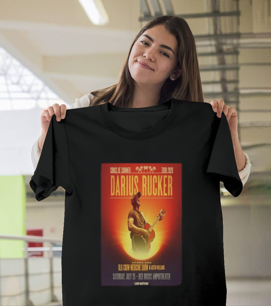 Songs Of Summer Tour 2026 Darius Rucker With Old Crow Medicine Show And Austin Williams Live At Red Rocks Amphitheater July 25 T-Shirt