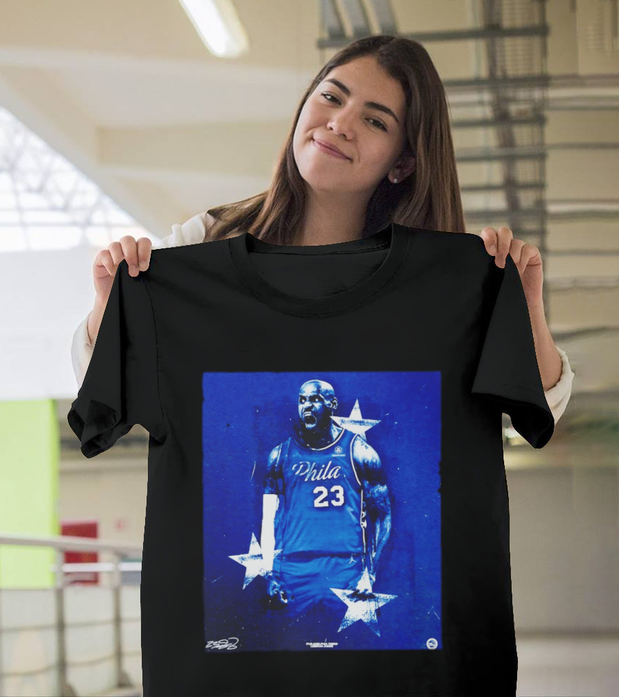 LeBron James Philadelphia 76ers Philly 23 Blue Stars T-Shirt