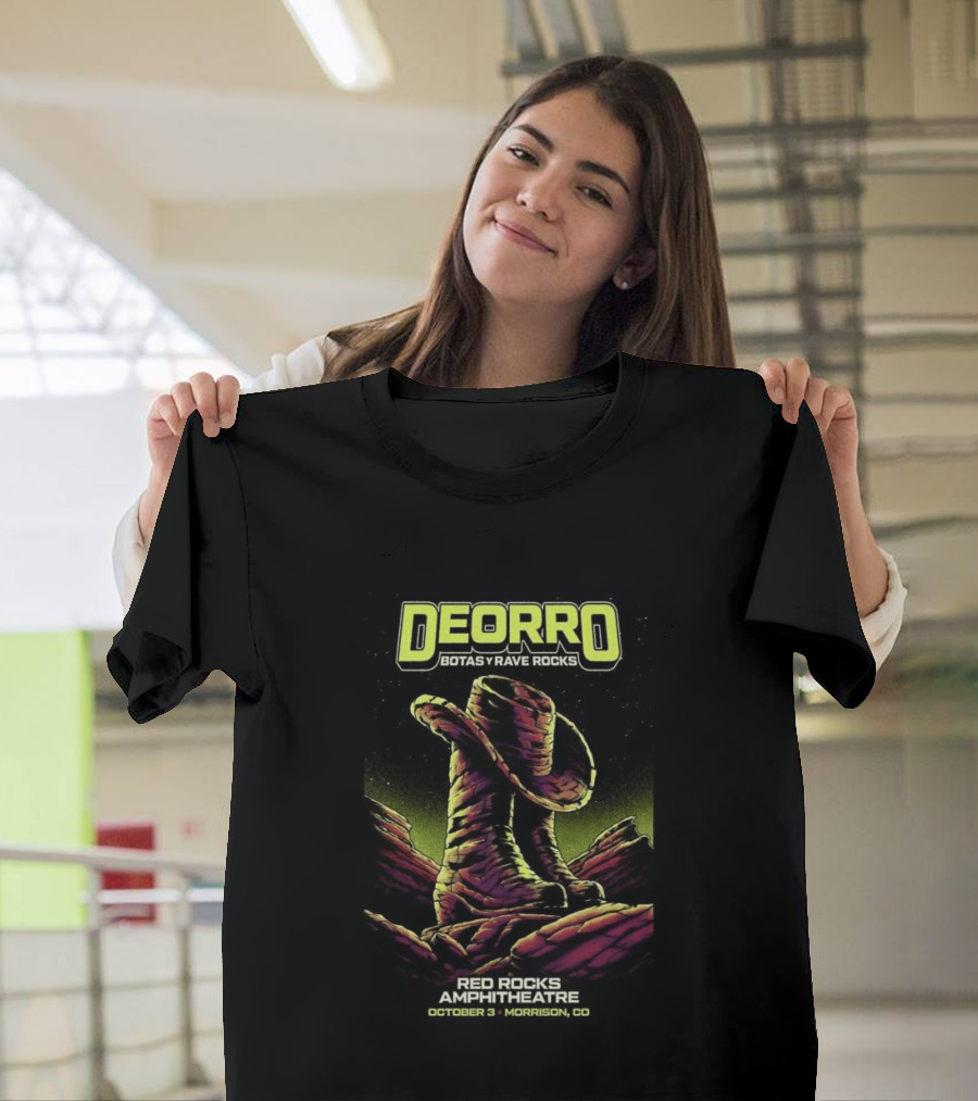 Deorro Botas Y Rave Rocks Red Rocks Amphitheatre October 3 Morrison CO 2026 T-Shirt