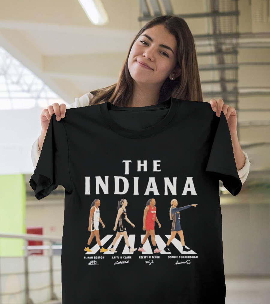 Indiana Fever Abbey Road Crossover Erica Wheeler Kelsey Mitchell Grace Berger Lexie Hull T-Shirt