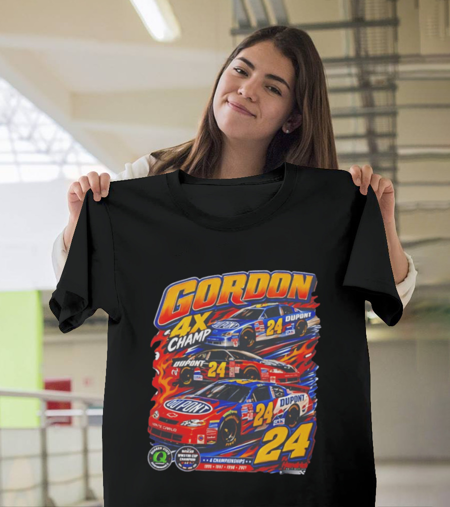 Gordon 4X Champ Number 24 Dupont Racing Car 4 Championships T-Shirt