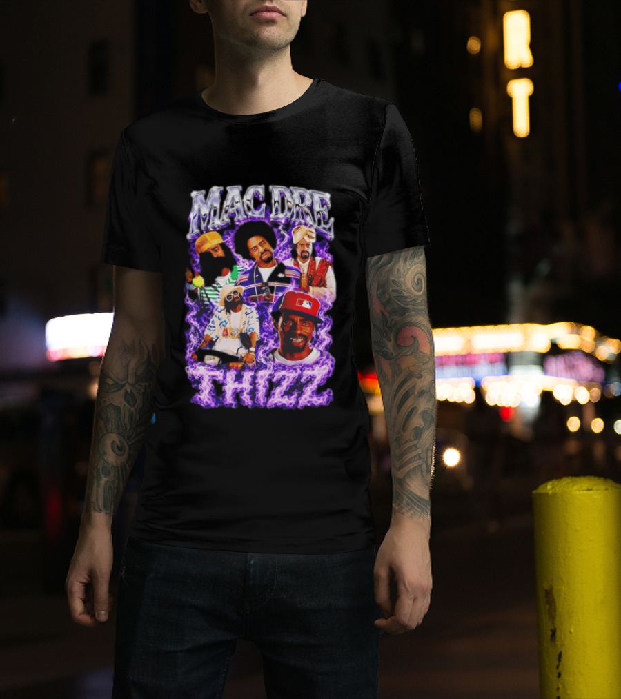 Mac Dre Thizz Collage Purple Rap Music T-Shirt