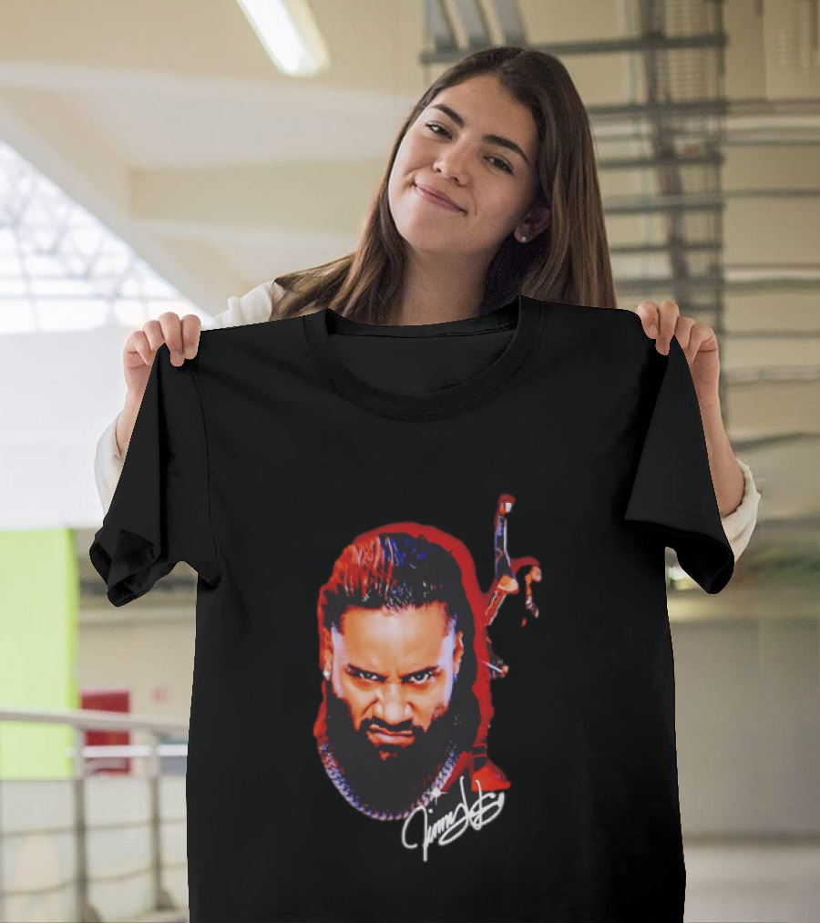 Jimmy Uso Autograph Pointing Sky WWE T-Shirt