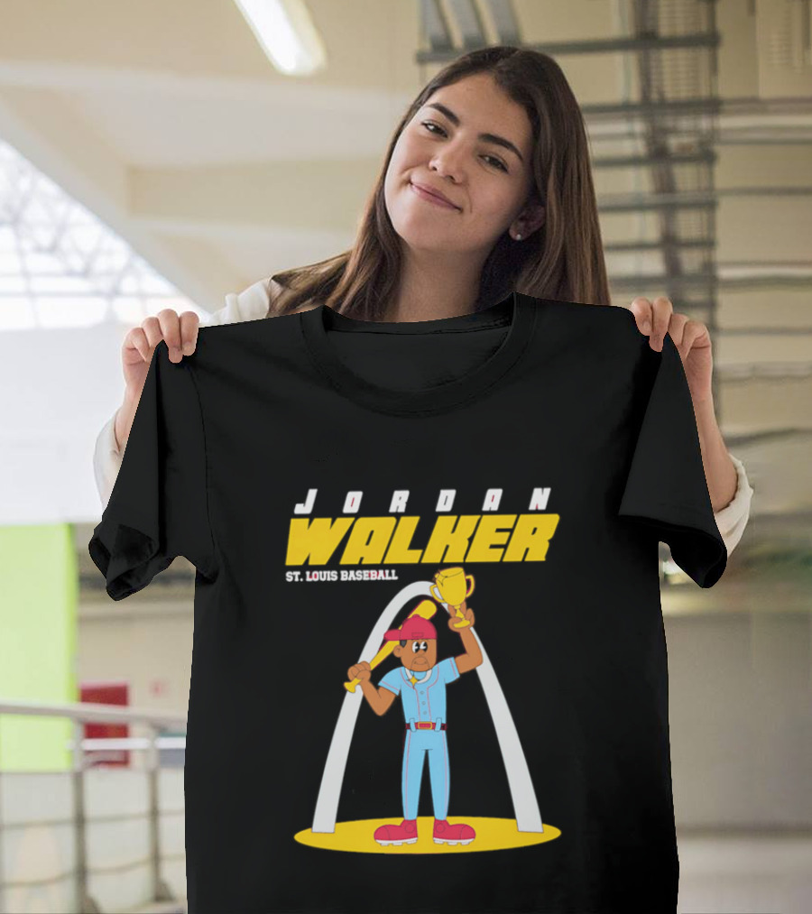 Jordan Walker St. Louis Baseball Animated Trophy Celebration T-Shirt