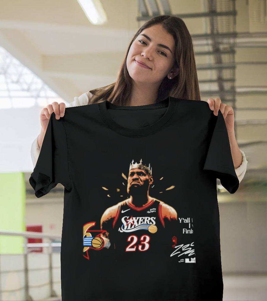 King LeBron James 23 Philadelphia 76ers Crossover Art NBA Basketball T-Shirt