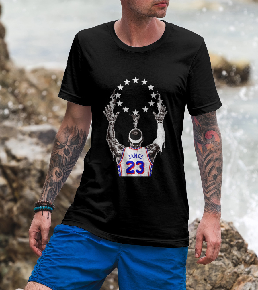 LeBron James 23 Philadelphia 76ers Starry T-Shirt
