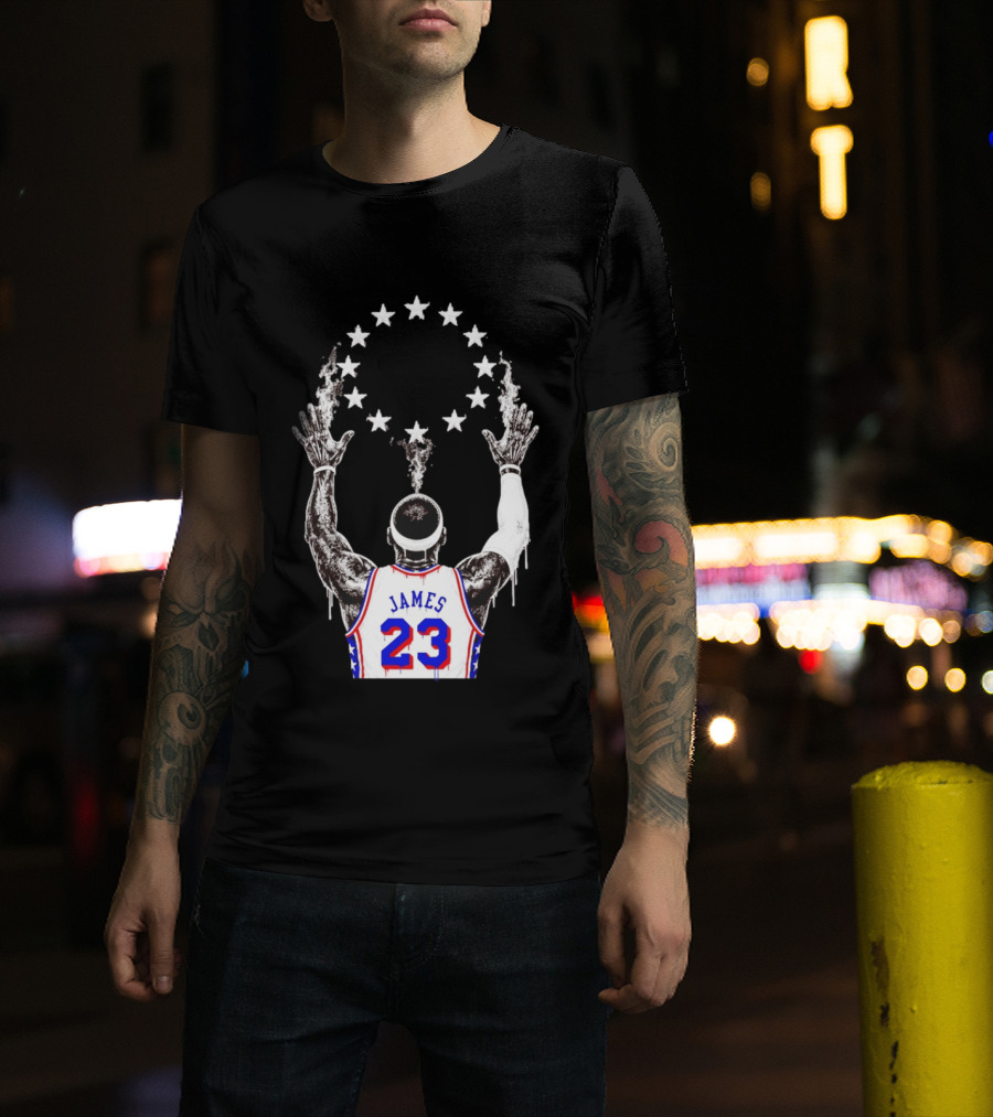 LeBron James 23 Philadelphia 76ers Starry T-Shirt