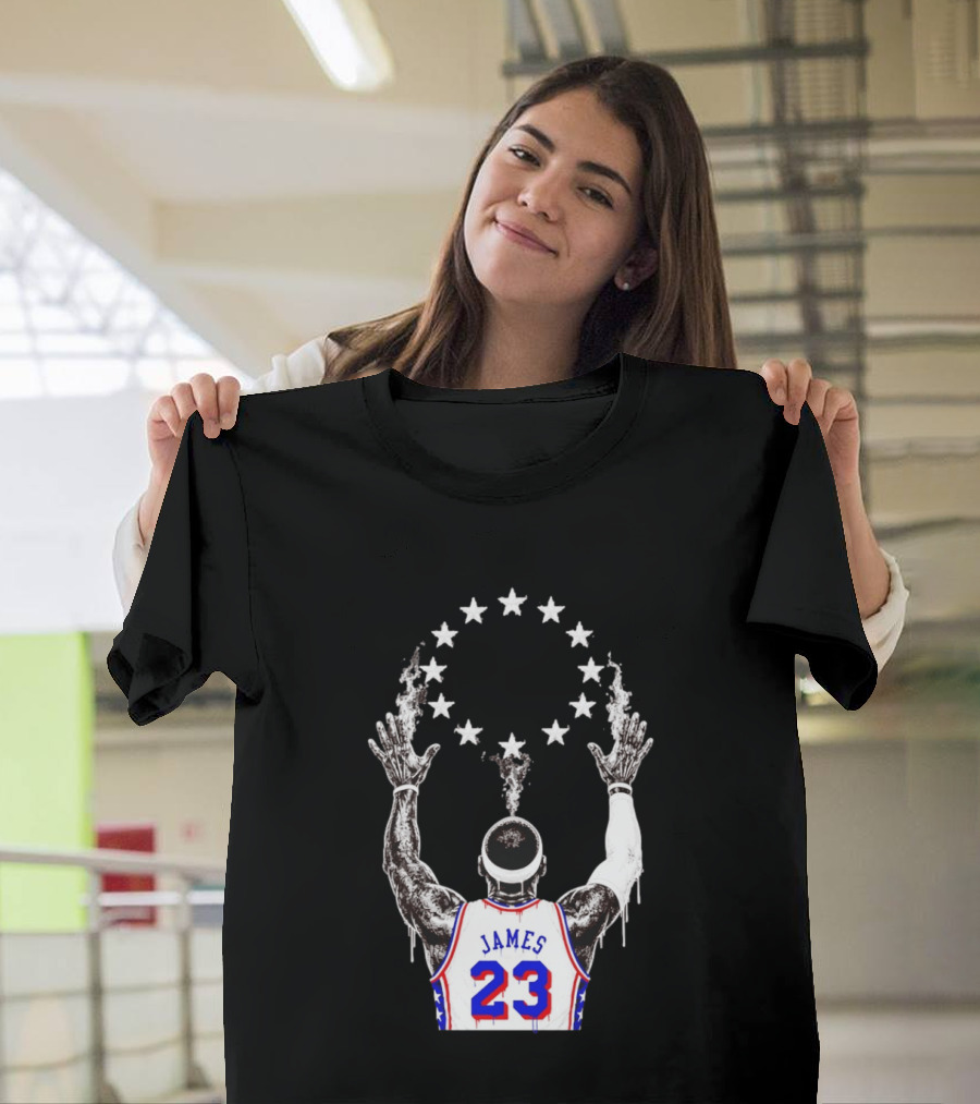 LeBron James 23 Philadelphia 76ers Starry T-Shirt