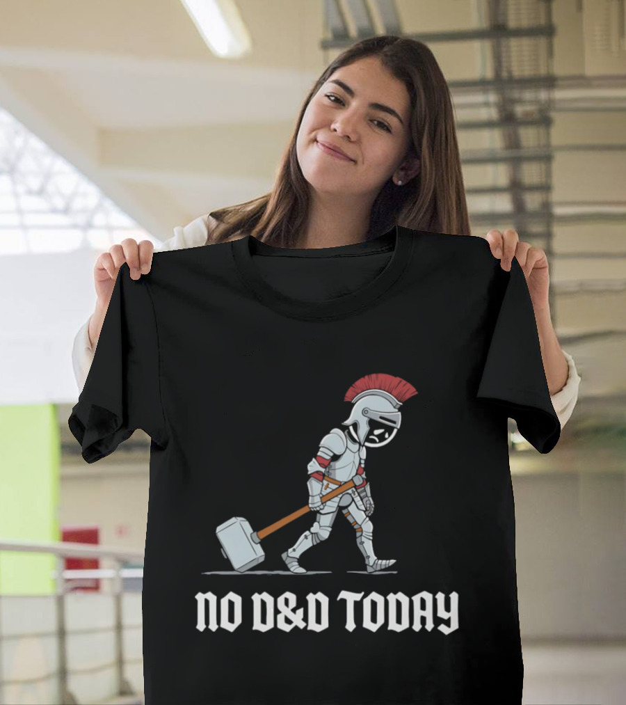 No D&D Today Cartoon Paladin Armor And Hammer T-Shirt