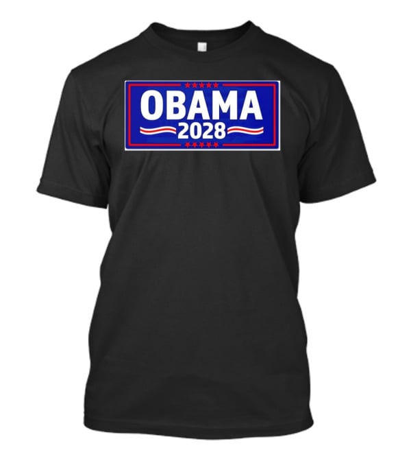 Obama 2028 Stars Stripes Political Campaign T-Shirt
