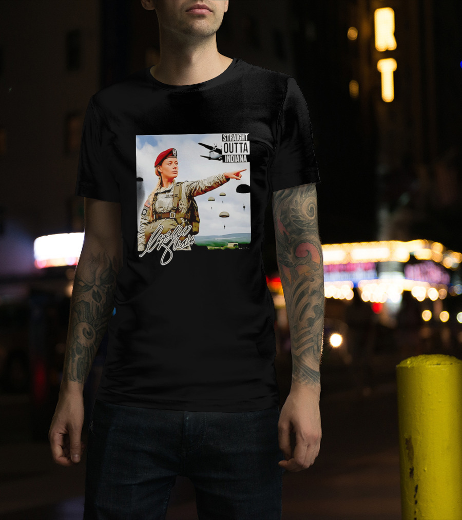 Sophie Cunningham Straight Outta Indiana Military Paratrooper T-Shirt