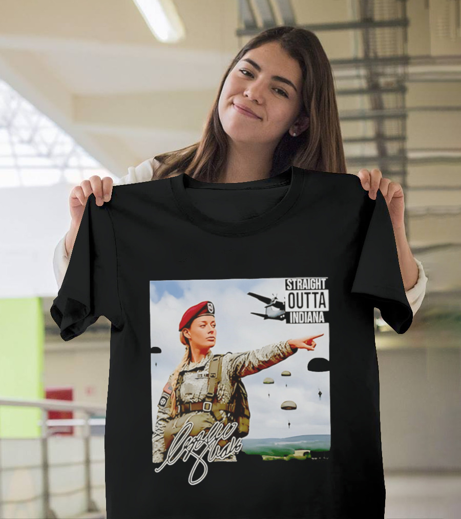 Sophie Cunningham Straight Outta Indiana Military Paratrooper T-Shirt