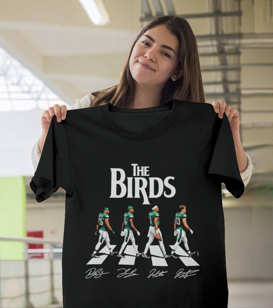 The Birds Philadelphia Eagles Abbey Road Players Signatures T-Shirt