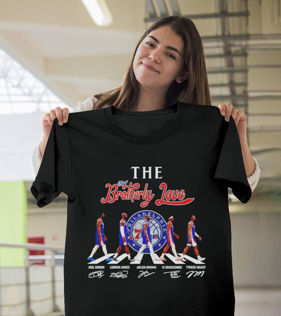 Philadelphia 76ers Brotherly Love Lebron James Abbey Road Joel Embiid Tyrese Maxey Tobias Harris T-Shirt