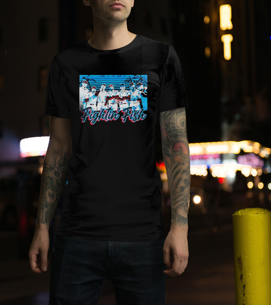 Fightin Fish Miami Marlins Team Lineup T-Shirt